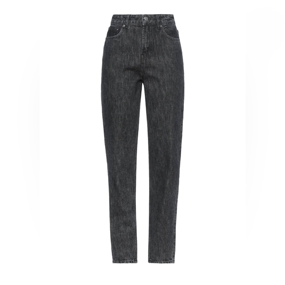 Ganni High-Rise Straight Jeans in Washed Black